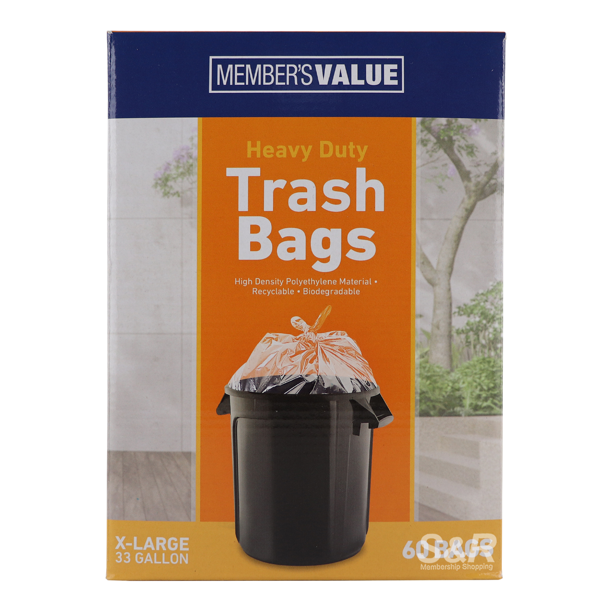 Member's Value Trash Bag Clear X-Large 60pcs